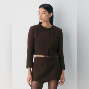 Aritzia acquire jacket and expertise skort set size 10 mocha brown
